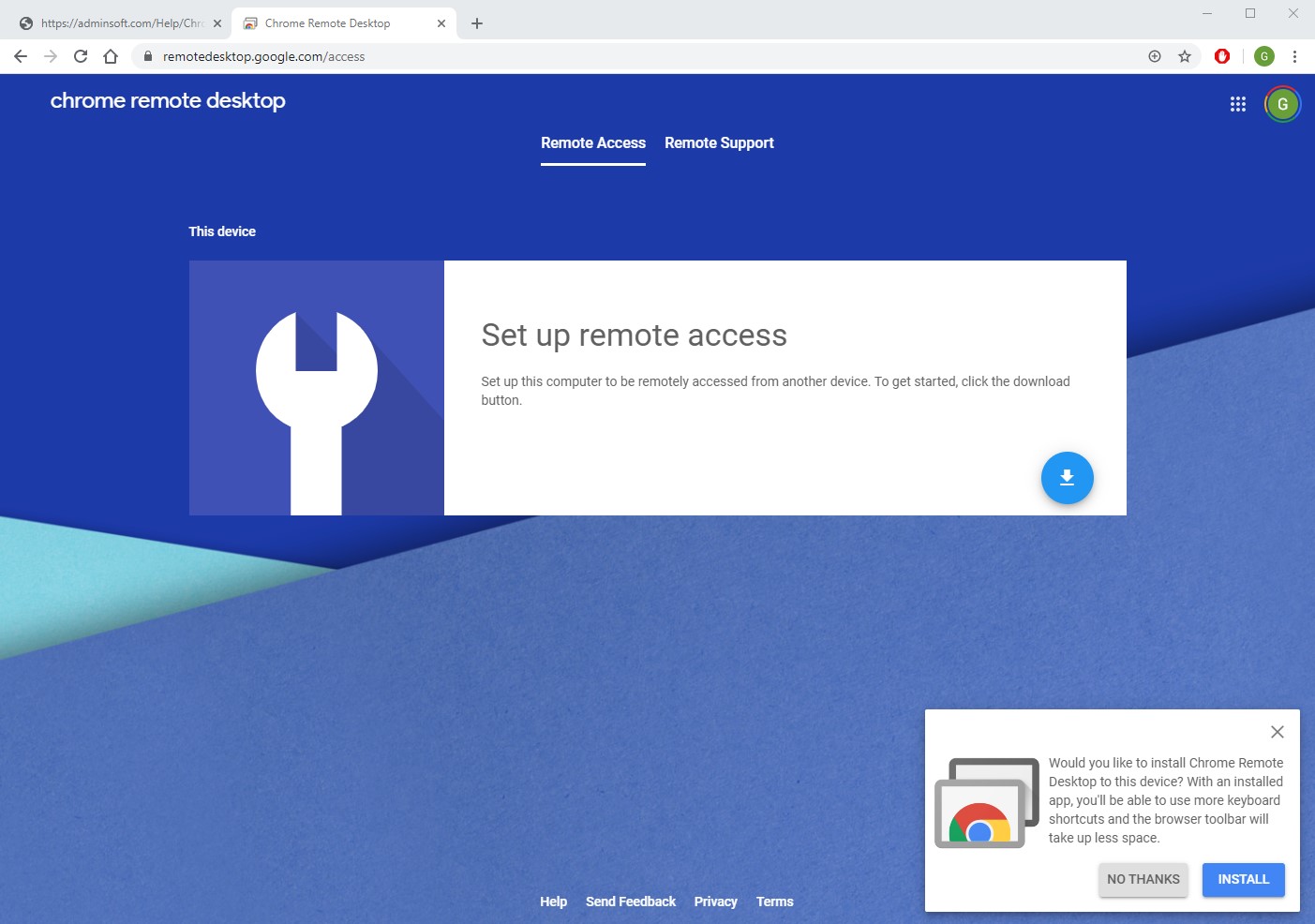 Chrome Remote Desktop Adminsoft